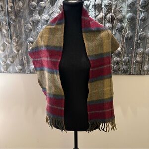 ⭐️ Vintage John Hanly Red and Blue Lambswool Scarf